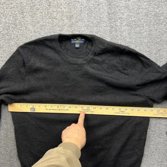 Club Room Sweater Mens Large Black 100% Cashmere 2-Ply Crewneck Long Sleeve Knit - Picture 5 of 14